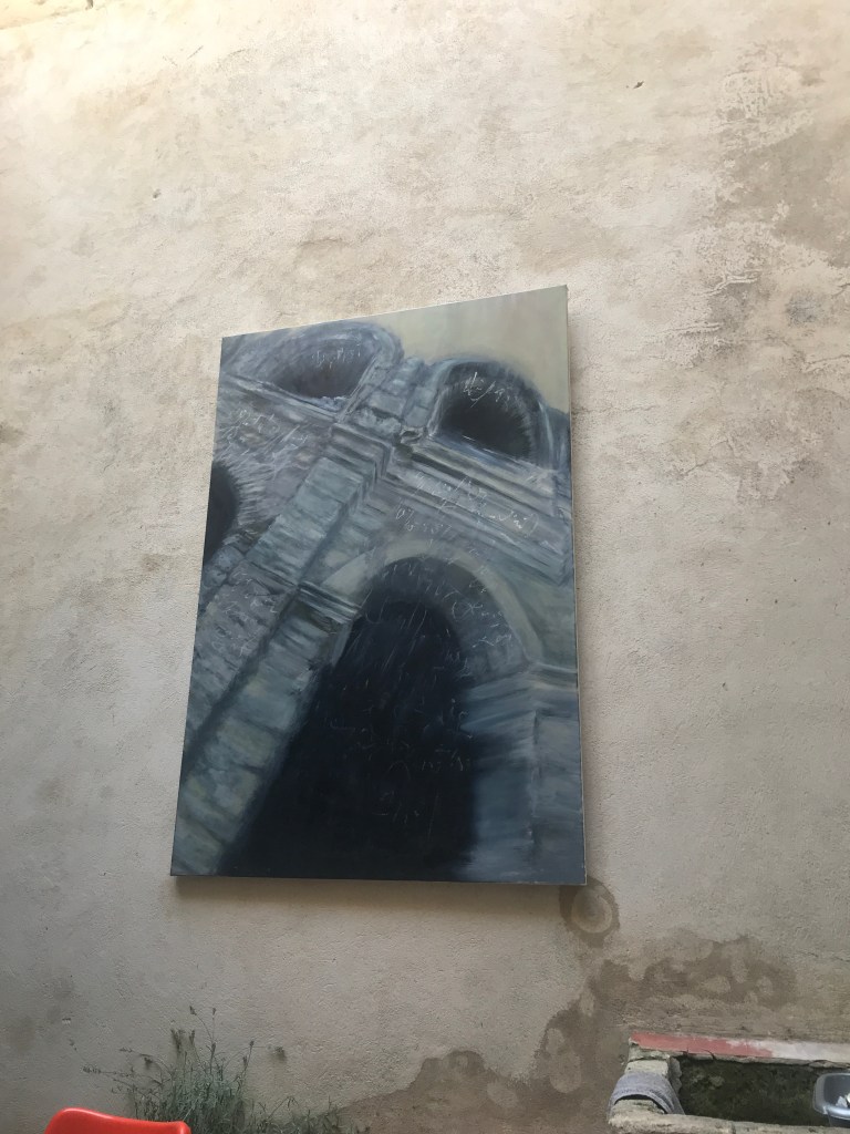 exhibition with abstract and text related works of Diana Hajji at bengtssonfineart