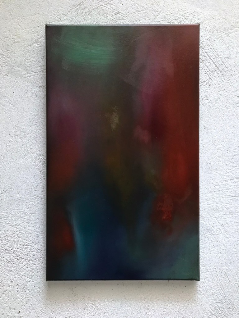 diana hajji's abstract paintings with faded colors